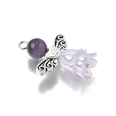 Cat Eye Beads Pendants PALLOY-TA00276-1
