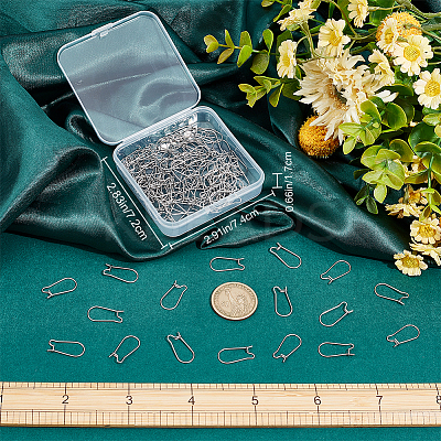 100Pcs 304 Stainless Steel Hoop Earrings Findings STAS-CN0001-48B-1