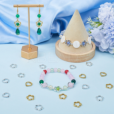 120Pcs 4 Styles Tibetan Style Alloy Bead Frames TIBE-SP0001-14-1