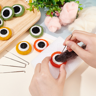 12Pcs 3 Colors Wool Felt Craft Frog Eyes DIY-FG0004-14-1