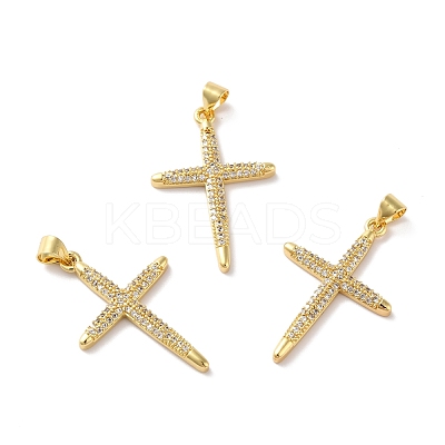 Rack Plating Brass Micro Pave Cubic Zirconia Pendants KK-A160-17G-1