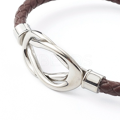 Braided Imitation Cowhide Leather Cord Bracelets for Couple BJEW-JB06443-1