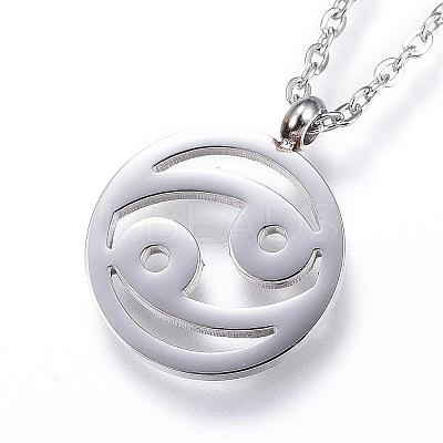 Tarnish Resistant 304 Stainless Steel Pendant Necklaces NJEW-N0074-23P-1