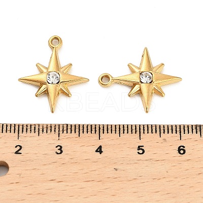 304 Stainless Steel Rhinestone Pendant STAS-U047-24G-1