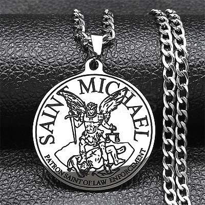 201 Stainless Steel Pendant Necklaces LS-NJEW-C066-04P-1