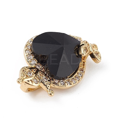 Real 18K Gold Plated Rack Plating Brass Micro Pave Clear Cubic Zirconia Pendants KK-C015-27G-10-1