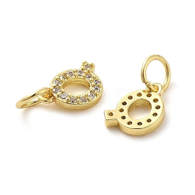 Brass Micro Pave Cubic Zirconia Pendants KK-M273-02G-Q-1