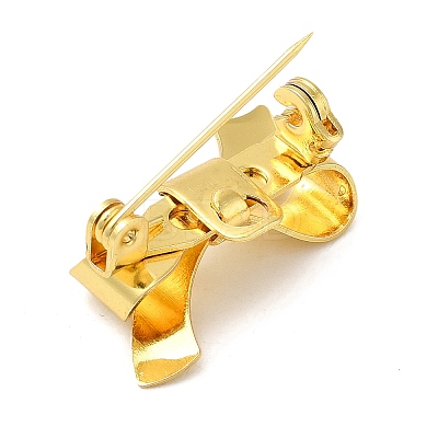 Rack Plating Brass Brooch Findings X-FIND-C038-02G-1