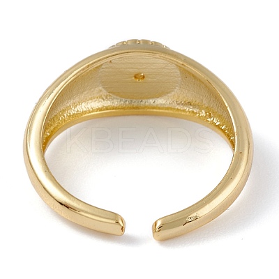 Brass Clear Cubic Zirconia Cuff Rings RJEW-B034-16G-1