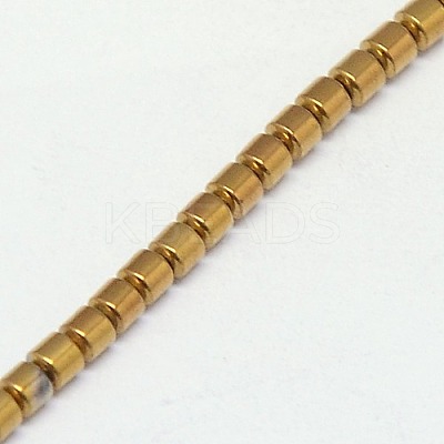 Electroplate Non-magnetic Synthetic Hematite Beads Strands X-G-J163-3x3mm-04-1