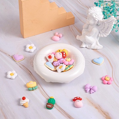 22Pcs 11 Styles Opaque Cute Resin Cabochons JX229A-1