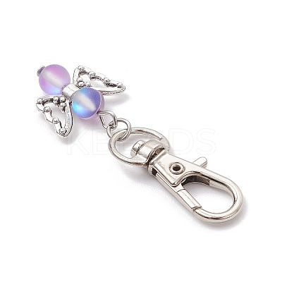 Angel Synthetic Moonstone Pendant Decorations HJEW-JM03146-1