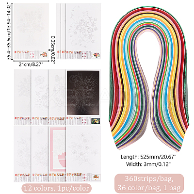 Flower/Bird Pattern Cardboard DIY Paper Quilling Tools Drawings Sample Cards DIY-GA0006-36-1