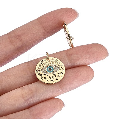 6Pcs Brass Micro Pave Clear Cubic Zirconia Pendants ZIRC-SZ0001-74-1