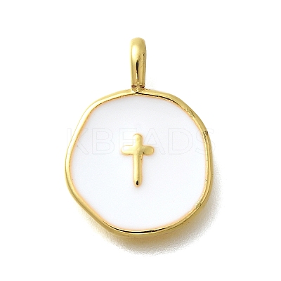 Brass with Enamel Pendants KK-D295-31G-02-1