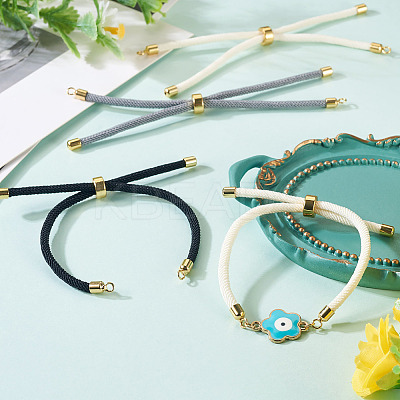 3Pcs 3 Colors Round Nylon Twisted Cord Slider Bracelet Making MAK-TA0001-32-1