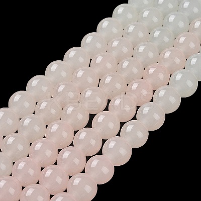 (Defective Closeout Sale: Fading) Imitation Jade Glass Beads Strands DGLA-XCP0001-13-1