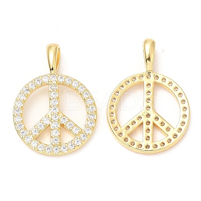 Rack Plating Brass Micro Pave Cubic Zirconia Pendants KK-A185-32G-1