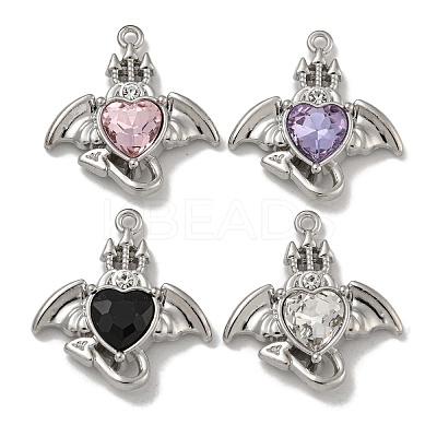 Rack Plating Alloy & Glass Charms PALLOY-F312-21P-1