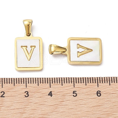 Ion Plating(IP) 304 Stainless Steel Pave Shell Pendants STAS-G327-01G-V-1