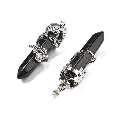 Natural Obsidian Big Pointed Pendants G-A172-16E-1