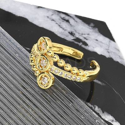 Brass Micro Pave Clear Cubic Zirconia Cuff Rings LS-RJEW-M029-02G-1