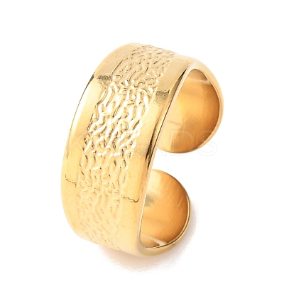 304 Stainless Steel Open Cuff Rings for Women RJEW-K309-22G-1