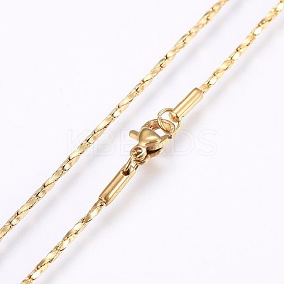304 Stainless Steel Boston Link Chain Necklaces NJEW-F221-10G-B-1