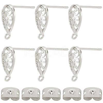 20PCS Brass Stud Earring Findings KK-BBC0027-89A-1