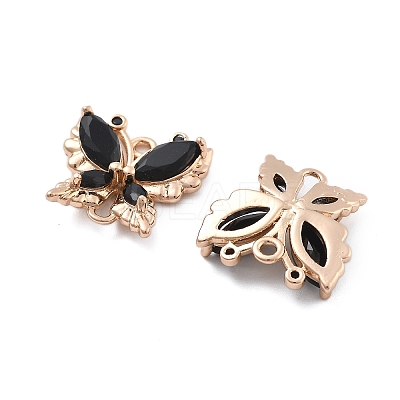 Brass Glass Connector Charms KK-B125-08G-1