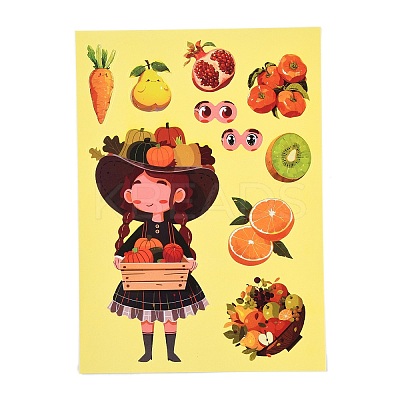 6Pcs Thanksgiving Day Cartoon Paper Self-Adhesive Picture Stickers LS-STIC-C010-30-1