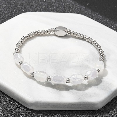304 Stainless Steel Beads Stretch Breacelets for Women LS-BJEW-M054-01P-01-1