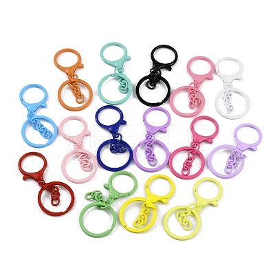 Spray Painted Alloy Keychain Lobster Clasps PALLOY-K004-03-1