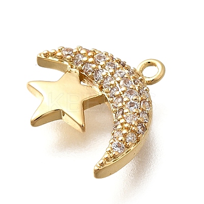 Brass Micro Pave Cubic Zirconia Pendants KK-Q035-06G-1