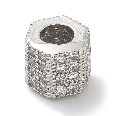 Rack Plating Brass Micro Pave Cubic Zirconia Beads KK-L224-035P-1