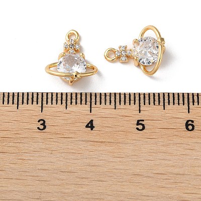 Rack Plating Brass Cubic Zirconia Beads KK-M264-11G-1