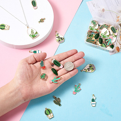 48Pcs 12 Style Alloy Enamel Pendants ENAM-KS0001-07-1