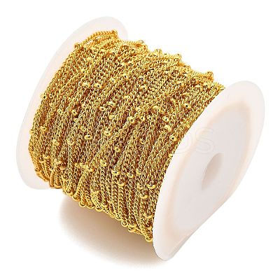 304 Stainless Steel Rondelle Beaded Satellite Chains CHS-G040-03G-1