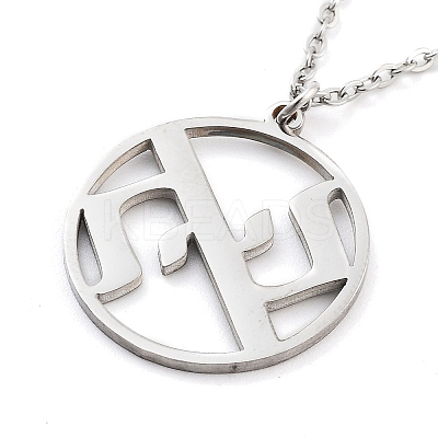 Non-Tarnish 304 Stainless Steel Pendant Necklaces NJEW-P306-01P-1