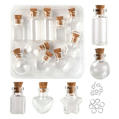 10Pcs Round Glass Bottle CON-FS0001-01-1