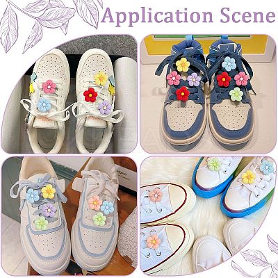 24Pcs 8 Colors Resin Shoe Decorations DIY-CP0010-15-1