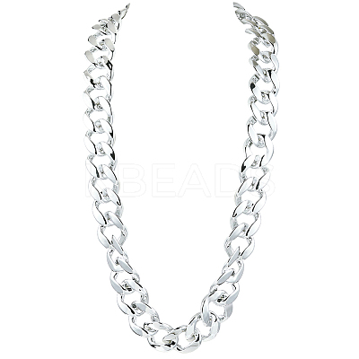 1Pc Acrylic Cuban Link Chain Necklaces for Men NJEW-SP0001-09B-S-1