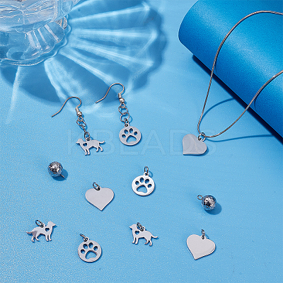 20Pcs 4 Styles 304 Stainless Steel Pendants STAS-AR0002-61P-1