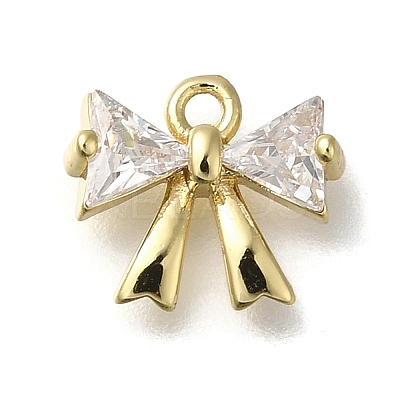 Rack Plating Brass Micro Pave Cubic Zirconia Charms KK-M014-02B-G-1