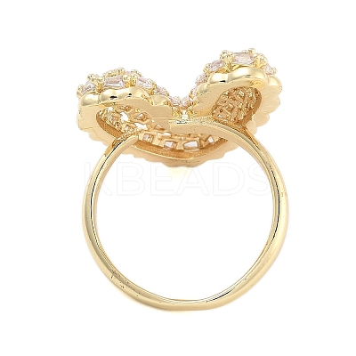 Clear Cubic Zirconia Finger Rings RJEW-U002-10G-1