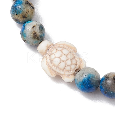 8mm Round Dyed Natural Jade Imitation K2 Stone Stretch Bracelets BJEW-JB10496-1