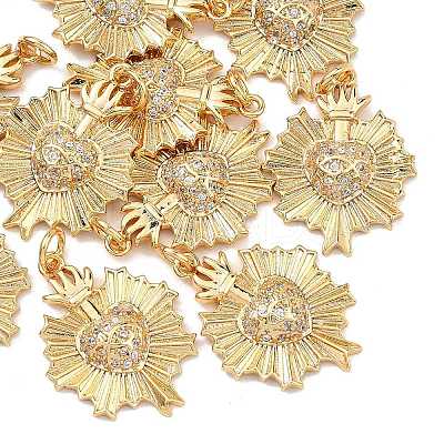 SHEGRACE Brass Micro Pave Clear Cubic Zirconia Pendants XGRQ2C465-405G-1