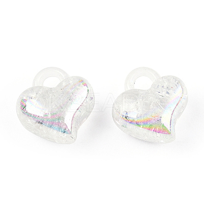 Transparent Crackle Acrylic Pendants MACR-ZX022-29G-1