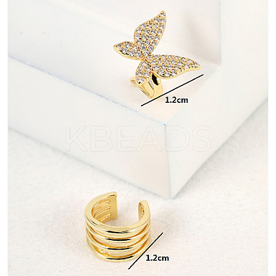 Real 18K Gold Plated Brass Cuff Earrings GM4836-2-1