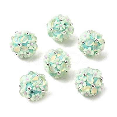 Handmade Polymer Clay Rhinestone Beads FIND-NH0001-15B-1